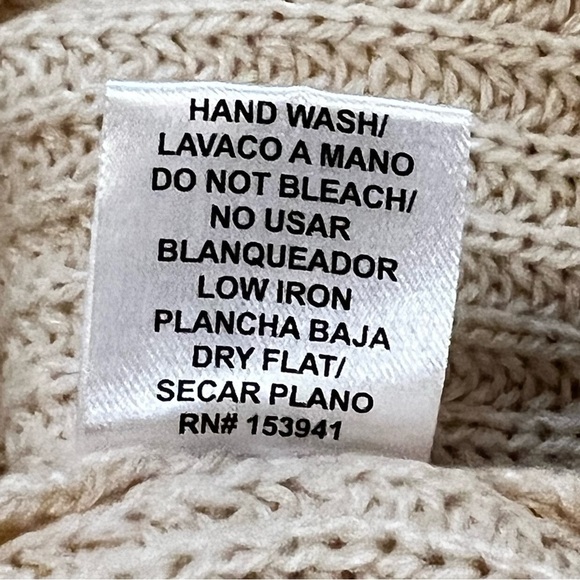 Misa Los Angeles Ruffle Flutter Sleeve Knit Sweater XL beige neutral feminine - Picture 11 of 14